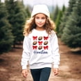 thumbnail image 4 of Girls Houston Football Sweatshirt Red Bows and Footballs Texas Game Day Pullover White Sweatshirt Youth X-Small, 4 of 5