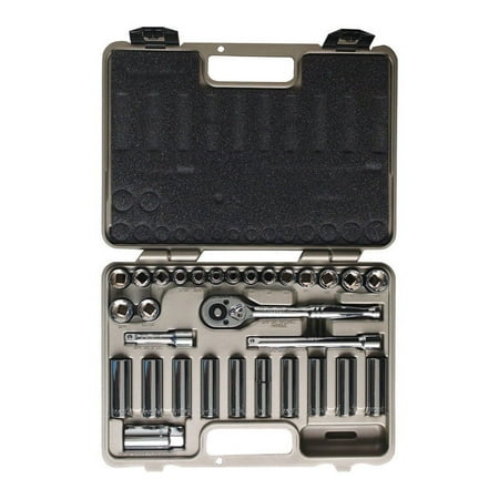 

1 Pc Crescent 3/8 In. Drive Sae 6 And 12 Point Socket Wrench Set 35 Pc