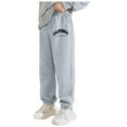 thumbnail image 3 of Linfrsh Toddler Boys Sweatpants Kids Athletic Casual Cotton Elastic Drawstring Jogging Pants Light Gray,6-7 t, 3 of 7