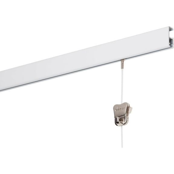 STAS Art Hanging System cliprail pro White 150 cm - Complete kit, incl. 2 Cords 150cm with 2 Hooks