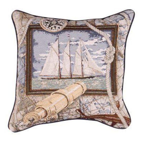 17" Nautical Seascape Sailboat Theme Decorative Tapestry Accent Throw