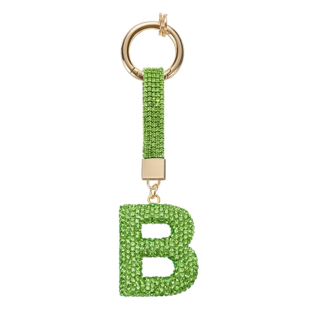 Uxcell Charm de Letra B del Alfabeto con Rhinestones para la Fabricación de Joyas, Verde Claro