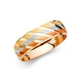 thumbnail image 1 of FB Jewels 14k Gold Round Cubic Zirconia Yellow White and Rose Three Color Ring Mens Anniversary Wedding Band Size 12, 1 of 1