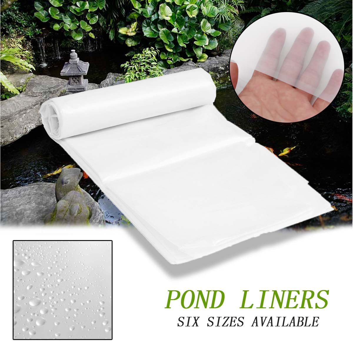 HALLOLURE Flexible PreCut PVC Liner Ideal for Small Ponds, Koi Ponds