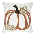 thumbnail image 2 of VHC Brands Wheat Plaid, Farmhouse Pillow Cover, Thanksgiving, Pumpkin, Embroidered Canvas, 18x18, 2 of 11