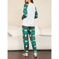 thumbnail image 5 of Elippeo Christmas Family Pajamas Matching Set, Snowman Print Long Sleeve T-shirt with Pants Sleepwear Loungewear, 5 of 8