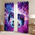 thumbnail image 2 of Manfei Game Console Blackout Curtain Set of 2,Soccer Red Blue Pattern,42x63 Inch, 2 of 6