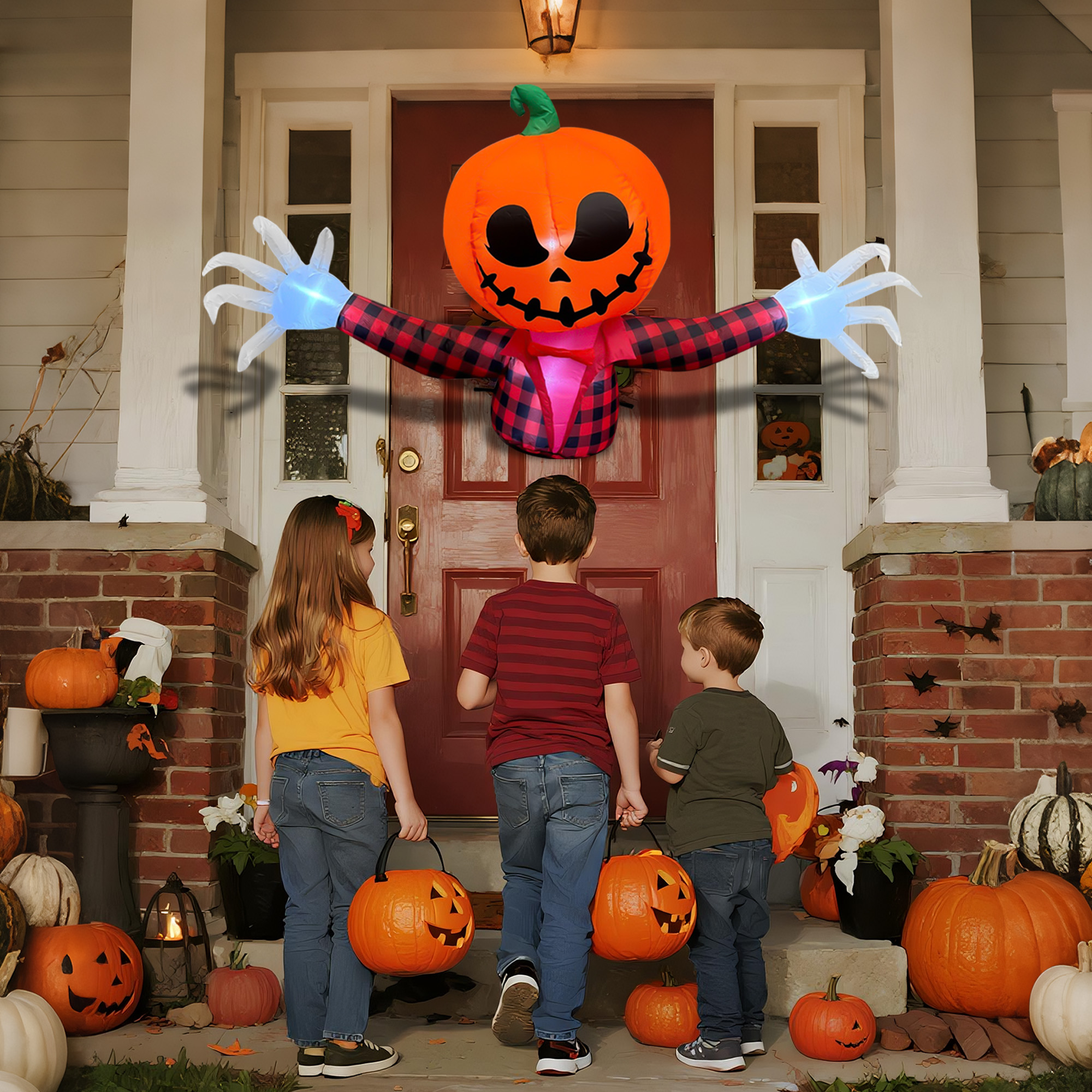BeePrincess 5 Ft Halloween Inflatable Pumpkin Head Ghost photo 7