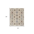 thumbnail image 3 of 2' X 3' Ivory Blue And Tan Wool Floral Tufted Handmade Stain Resistant Area Rug, 3 of 5