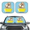 thumbnail image 2 of Balery 2 Piece Dog Takes a Bath in the Bathtub Car Windshield Sun Shade|Foldable Front Windshield Shade for Car Front Window for Most Sedans SUV Truck-Medium, 2 of 7