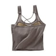thumbnail image 4 of Wiyuqeen Women's Casual Cotton Tank Tops Basic Solid Workout Sports Camisoles with Bra Padded Adjustable Straps Racerback Cropped Tops for Yoga, 4 of 5