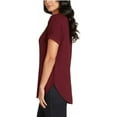 thumbnail image 2 of Matty M Women's French Terry Pullover Roll Cuff Tee, Red (Small), 2 of 3