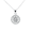 White Gold, variant on Cate & Chloe Blake 18k White Gold Plated Halo Pendant Necklace with Simulated Crystals for Women