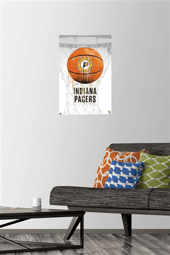 NBA Indiana Pacers - Drip Basketball 21 Wall Poster with Pushpins, 14.725" x 22.375"