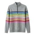 thumbnail image 4 of oqasdz Sweatshirt for Women Striped Print Half Zip Pullover Long Sleeve Fall Formal Business Top Comfort Cozy Casual Outdoor, 4 of 4