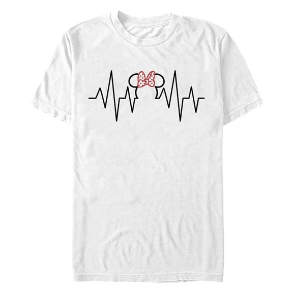 Men's Minnie Mouse Heart Cardiogram  Graphic T-Shirt