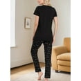 thumbnail image 2 of Womens Pajama Sets Short Sleeve Tops with Long Pants Sleepwear Lounge Set with Pocket, 2 of 4