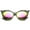 Black / Pink, variant on sunglassLA Unisex Womens Fashion Jagged Edge Staggered Flash Mirror Lens Cat Eye Sunglasses (Tortoise / Midnight) - 60mm