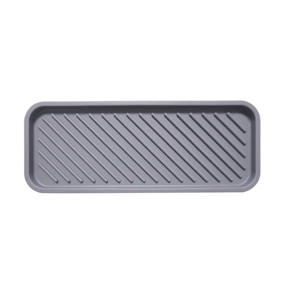 Small Rectangular Silicone Soap Dish, Drainage Tray for Bathroom Sink, Kitchen, Keeps Counter Dry and Clean - Grey