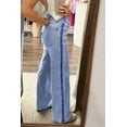thumbnail image 3 of I AM A FASHION JUNKY Beau Blue Contrast Stripe Frayed Side Panel Patchwork Shift Jeans, 3 of 11