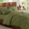 thumbnail image 4 of Baauye Queen Comforter Set, 7 Pieces Sage Green Comforters, Pintuck Bedding Sets for All Season, Bed in a Bag with Comforter, 1 Fitted Sheet, 1 Flat Sheet, 2 Pillowcases & 2 Shams, 4 of 8