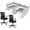 Light Grey, variant on SUNLINE Office Cubicle Kit - 2 Person Modular Workstation Set with 7 Layout Options and 2 Ergonomic Office Chairs - Light Grey