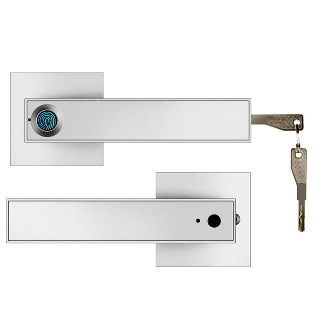 Serrure de Porte, Poignée de Serrure à Empreinte Digitale USB Rechargeable Anti-Vol Biométrique Intelligente Entrée Sans Clé Serrure Électronique avec 2 Clés, Facile à Installer
