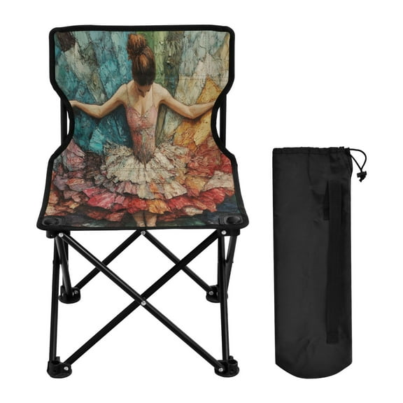 WOBOGO The Elegant Ballet Camping Chair Convenient Four Corner Backrest Folding Stool Can Hold Up to 220lbs