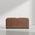 thumbnail image 5 of Simpli Home Avalon 35 inch Wide Upholstered Vegan Leather Square Storage Ottoman, Distressed Pecan Brown, 5 of 9