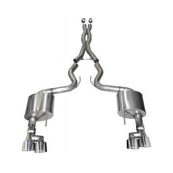 Corsa 18-19 Ford Mustang V8 5.0L 3in Cat-Back Dual Rear Exit w/ 4in Polished Pro-Series Tips - 21040 Fits select: 2018-2023 FORD MUSTANG GT