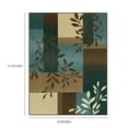 thumbnail image 5 of Mainstays Traditional Leaf Block Blue Brown Print Indoor Area Rug, 4'x5'4", 5 of 7