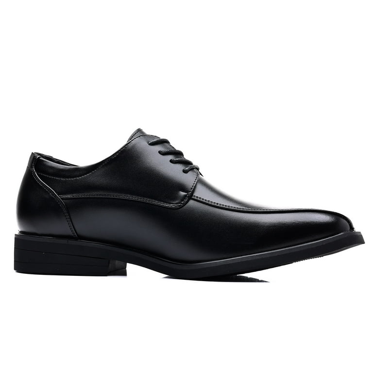 kkdom Men's Leather Formal Dress Oxfords Lace Up Shoes Wedding Black Size 7  - Walmart.com
