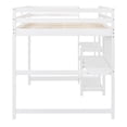 thumbnail image 6 of Solid Wood High Loft Bed with Shelves, Desk and Writing Board, Thickened Wooden Higher Quality Loft Bed with Storage and Shelves (Full), 6 of 9