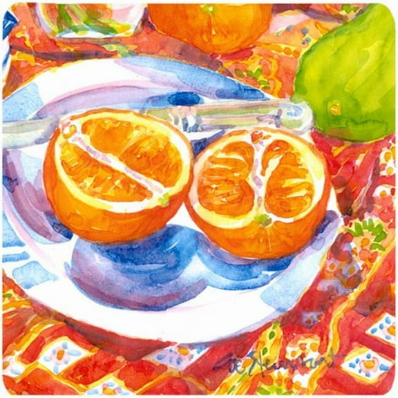 Florida Oranges Sliced For Breakfast Foam Coasters - Set Of 4, 3.5 x 3.5 In.
