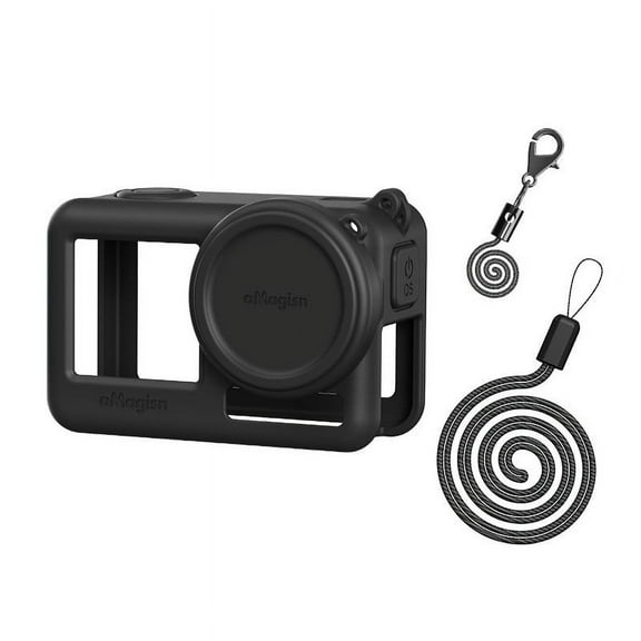 Silicone Camera Case with Lens Cap for DJI Osmo for Action 4 & 3 Black Precise Fit Dust and Scratch Protection