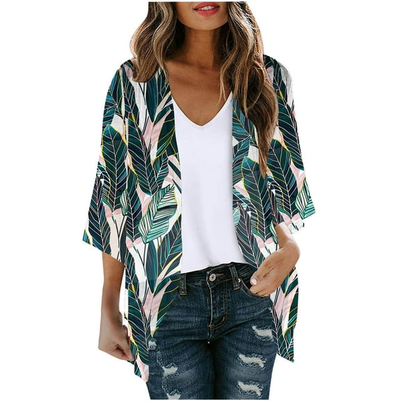 BangWanChi Beach Cover ups for Women 2024 2024 Women's Spring Summer Loose Casual Fashion Long-sleeved Cardigan Top