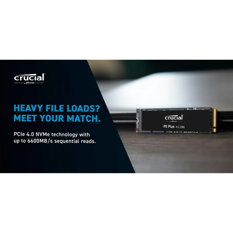 Crucial P5 Plus - SSD - chiffré - 2 To - interne - M.2 2280 - PCIe 4.0 x4  (NVMe) - TCG Opal Encryption 2.0