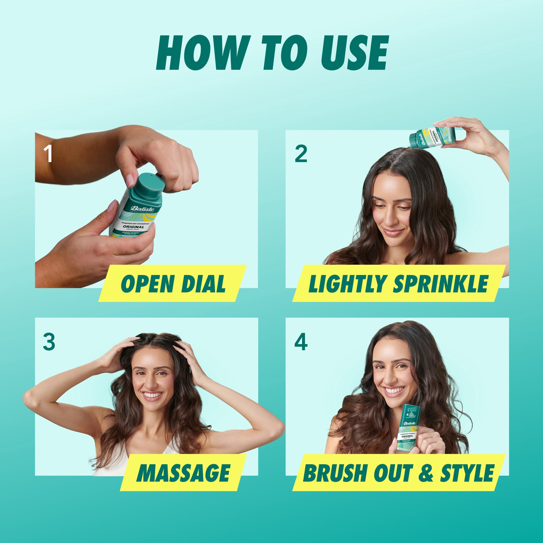 Batiste Powder Dry Shampoo, Oil-Absorbing, Non-Aerosol, Blends Seamlessly, Original Scent, Instant Hair Refresh, TSA Compliant (1.06 oz)
