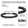 thumbnail image 4 of Jewmon Stainless Steel Chain Link Bracelet for Men Gothic Byzantine Bracelet Statement Jewelry, 4 of 10