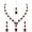 Maroon, variant on Indian Silver Plated Rhinestone Jewelry Set Necklace with Earrings & Tikka for Women - Maroon Resin Beads, Alloy Prom Wedding, Engagement