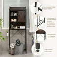 thumbnail image 4 of Costway Over-The-Toilet Storage Cabinet Bathroom Organizer w/ Sliding Barn Door Espresso, 4 of 9