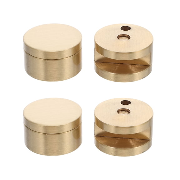 ETHZZLE 4-Pack Heavy Duty Brass Mirror Holder Clips, Clamps for Bathroom Wall Mounting and Secure Installation