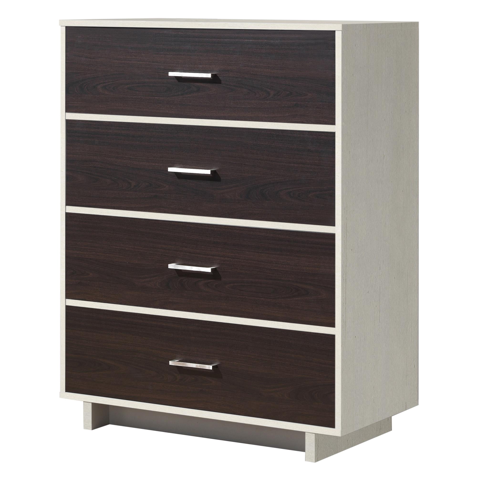 Ameriwood Home Colebrook 4 Drawer Dresser, Multiple Colors - Ivory/Espresso