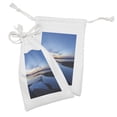 thumbnail image 2 of Yellowstone Fabric Pouch Set of 2, Lake Horizon Clear Sky Mother Earth Natural Landmark Tree Branch Dawn Picture, Drawstring Bag for Toiletries Masks and Favors, 9" x 6", Blue Orange, by Ambesonne, 2 of 2