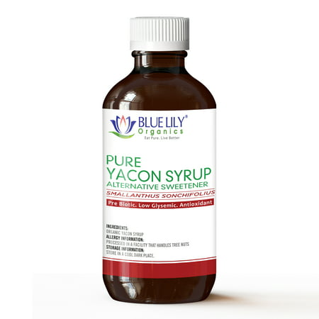Blue Lily Organics Yacon Syrup - All Natural Prebiotic Sweetener and Sugar Substitute 8 fl (Best Substitute For Corn Syrup)