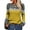 Yellow, variant on Women Autumn Winter Colorblock Pullover Sweaters Round Neck Striped Slim Fitting Knitwear Tops