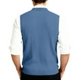 thumbnail image 4 of Men’s Button Down Sweater Vest Lightweight Knitted Plain V-Neck Sleeveless Cardigans, 4 of 7
