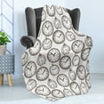 thumbnail image 4 of Clock Soft Flannel Fleece Throw Blanket, Vintage Pocket Watch Numbers on It Antique Design Chronometers Old Fashioned Print, Cozy Plush for Indoor and Outdoor Use, 70" x 90", Brown, by Ambesonne, 4 of 5