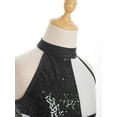 thumbnail image 4 of Sholeno Girls Halter Cutout Latin Dance Dress Sparkle Tassel Bodysuit Jazz Tango Salsa Dance Leotards Black 12, 4 of 7