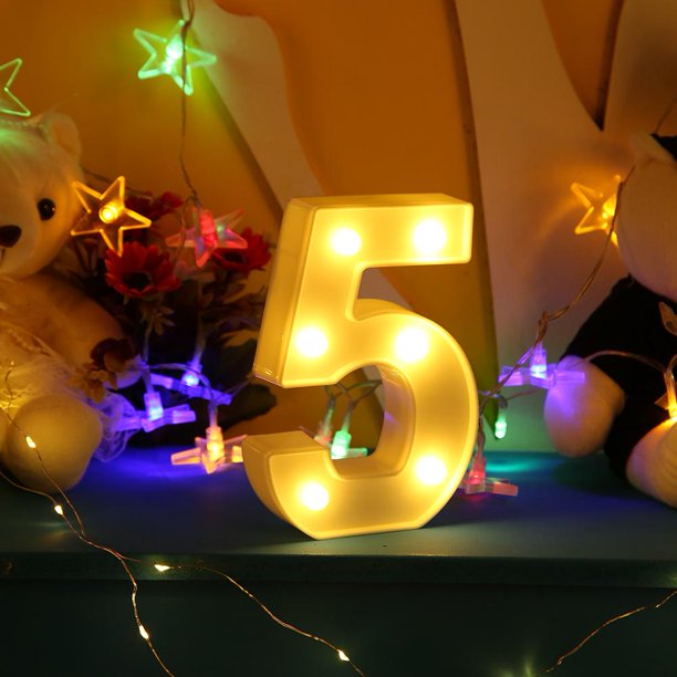 Lámpara 3D número LED luz marquesina signo interior pared colgante noche lámpara decoración (5) Ndcxsfigh Nuevos Originales